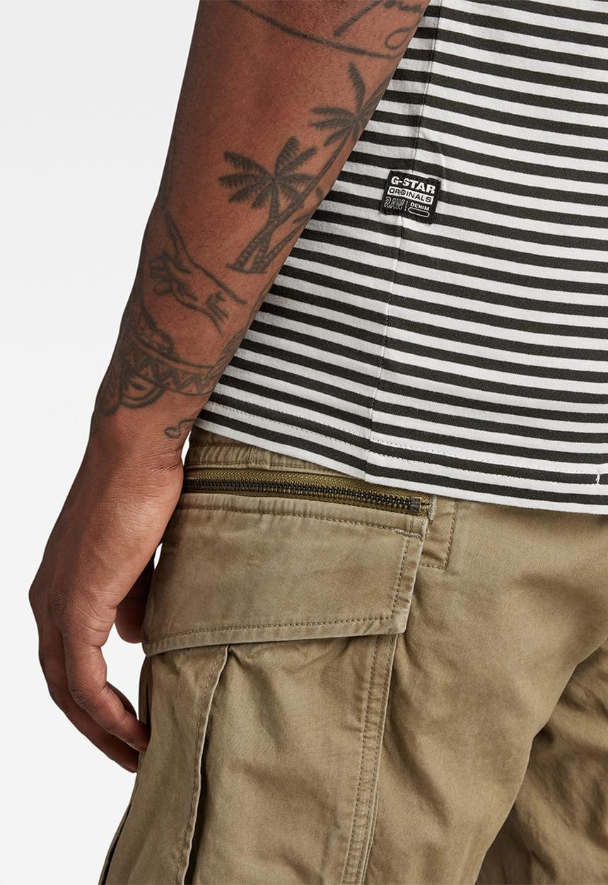 G-STAR - Stripe slim r t - milk/cloack stripe