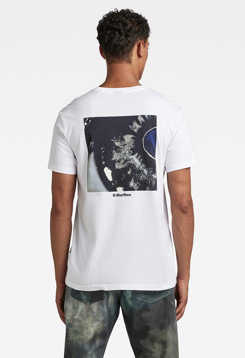 G-STAR - Back photo print r t compact jersey o - white