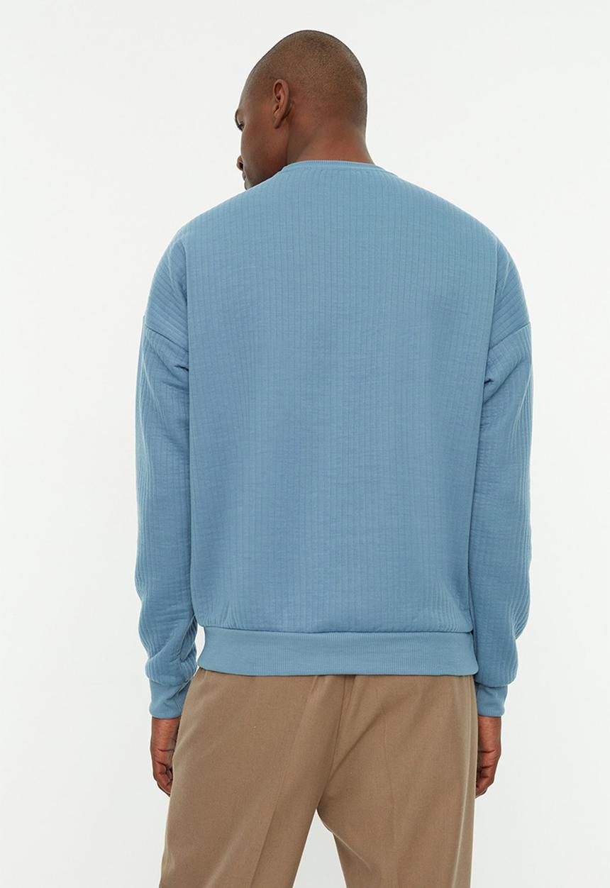 Trendyol - Washed essential crew - blue