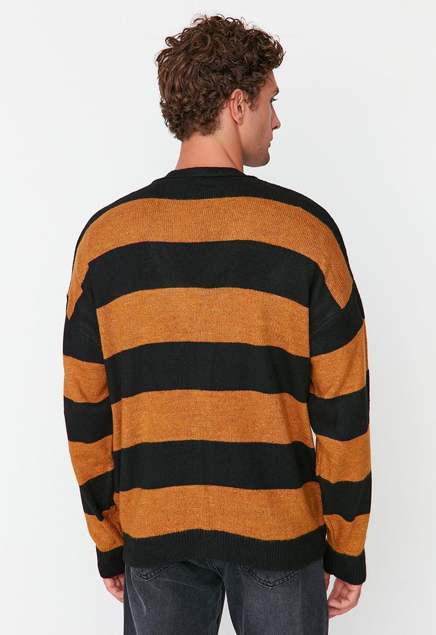 Trendyol - Stripe cardigan - black/orange