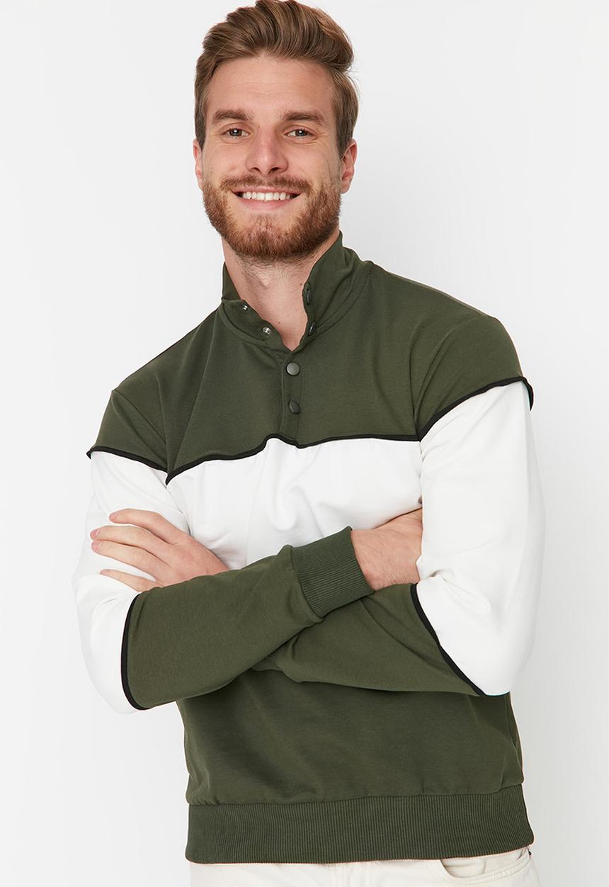 Trendyol - Colourblock sweat - khaki