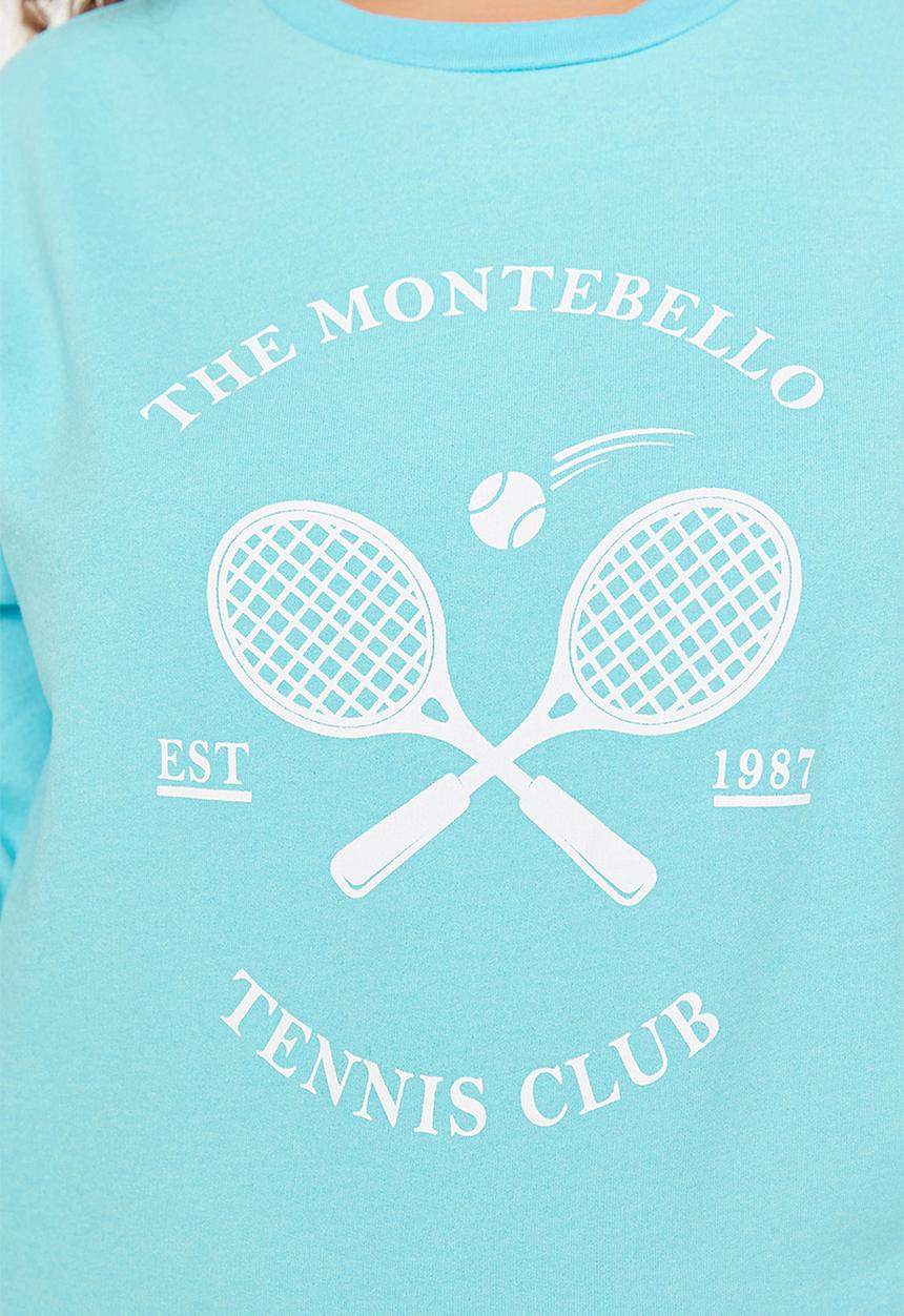 Trendyol - Plus printed thin fleece sweatshirt - mint