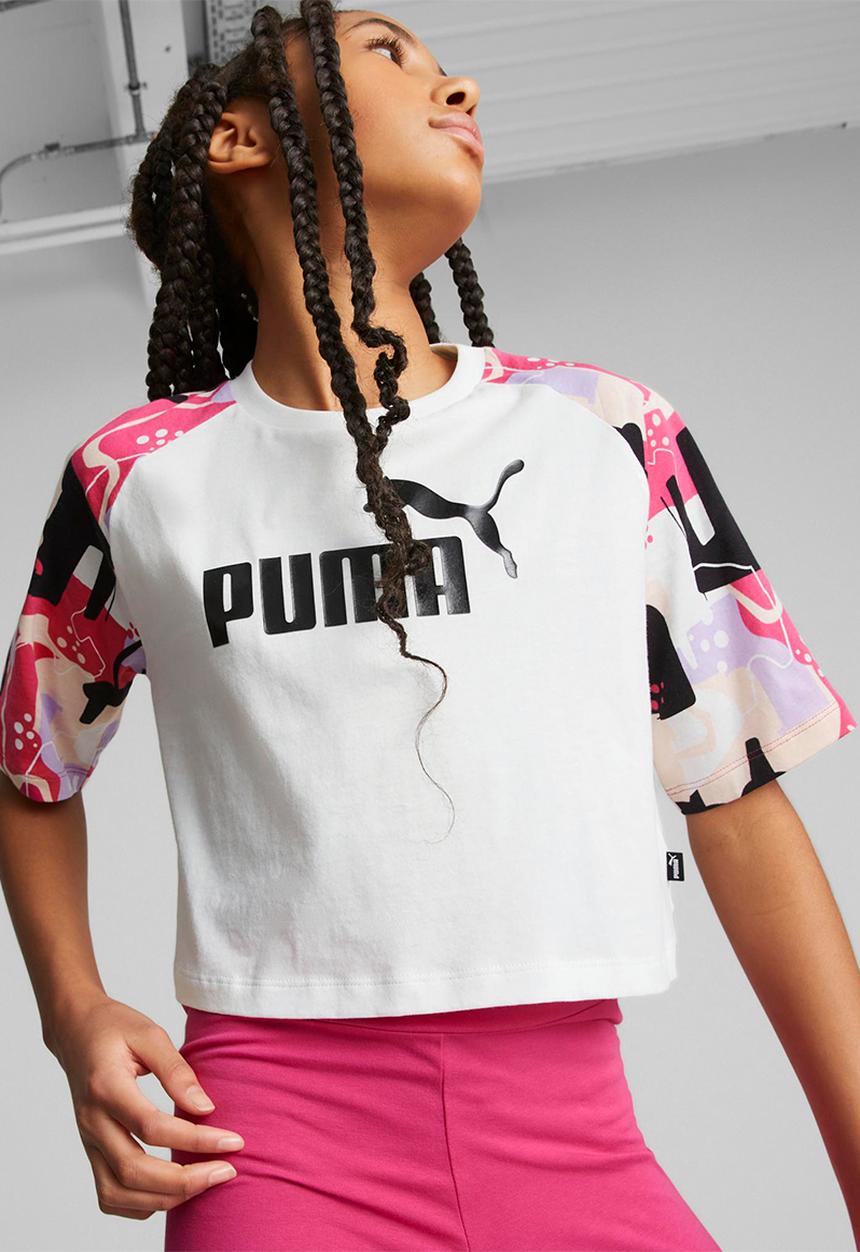 PUMA - Ess+ street art raglan aop tee g - puma white