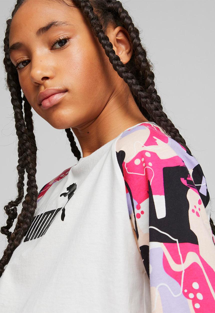 PUMA - Ess+ street art raglan aop tee g - puma white