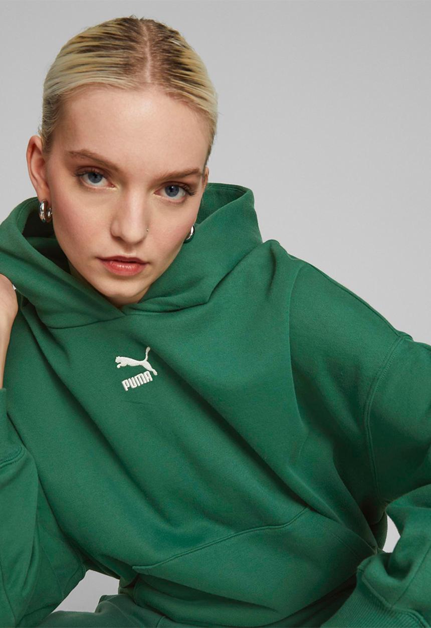PUMA - Classics oversized hoodie fl - green