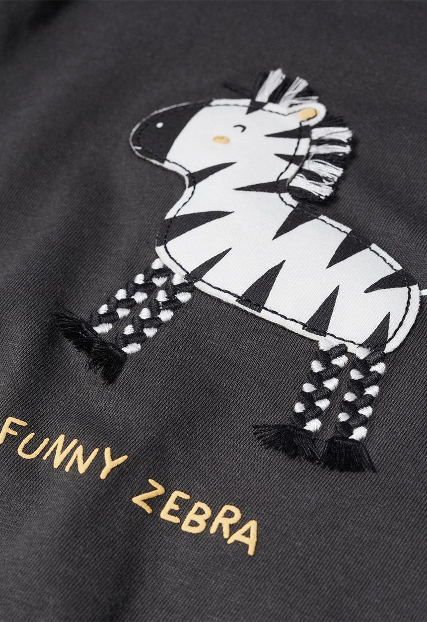 MANGO - T-shirt zebra - charcoal