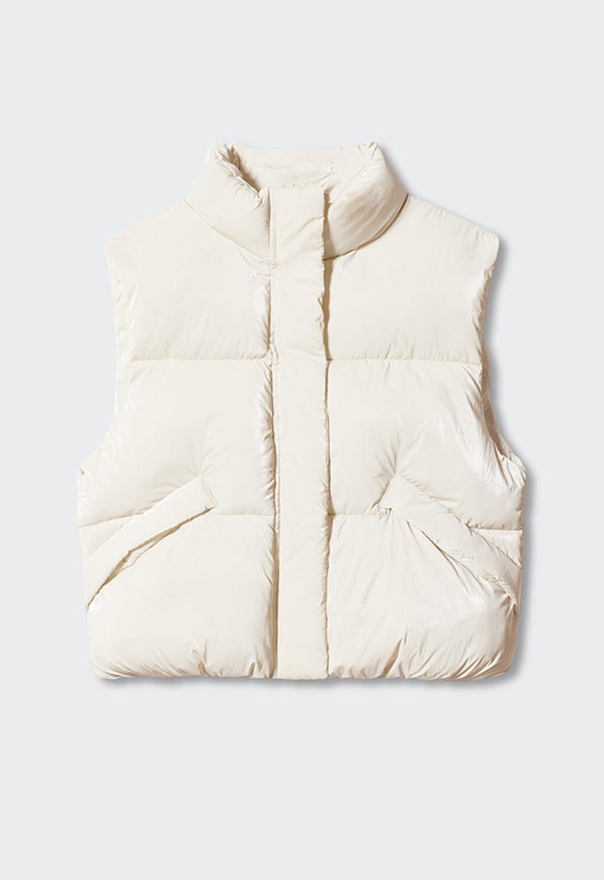 MANGO - Waistcoat shinny - light beige
