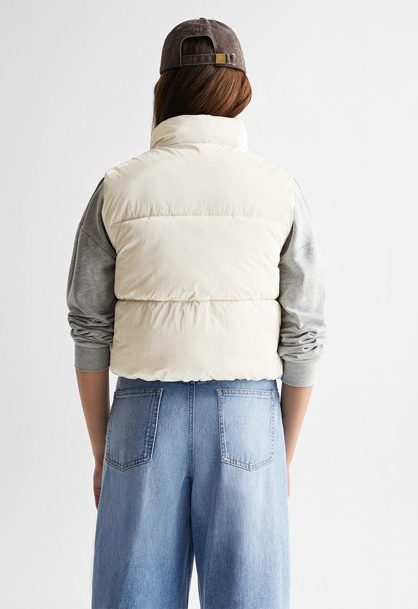 MANGO - Waistcoat shinny - light beige
