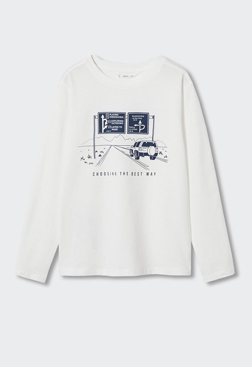 MANGO - T-shirt spencer4 - natural