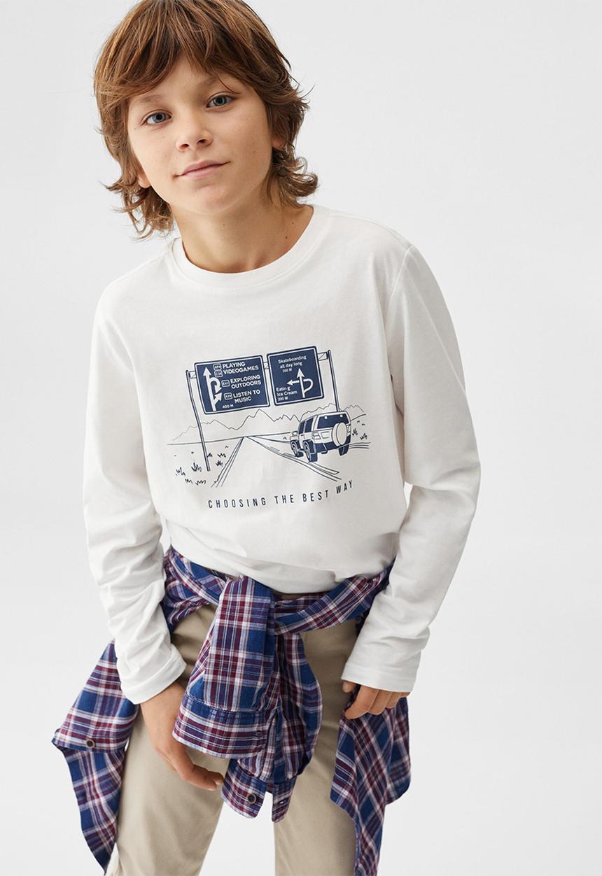 MANGO - T-shirt spencer4 - natural