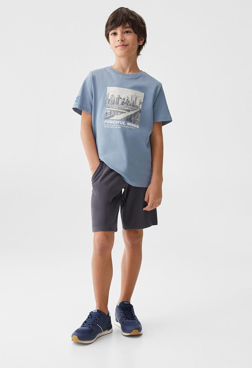 MANGO - T-shirt urban - blue