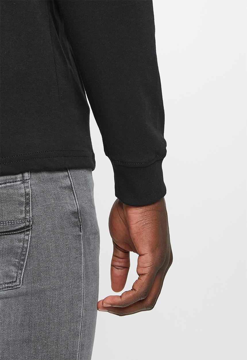 POLO - Mens crew neck long sleeve tee - black