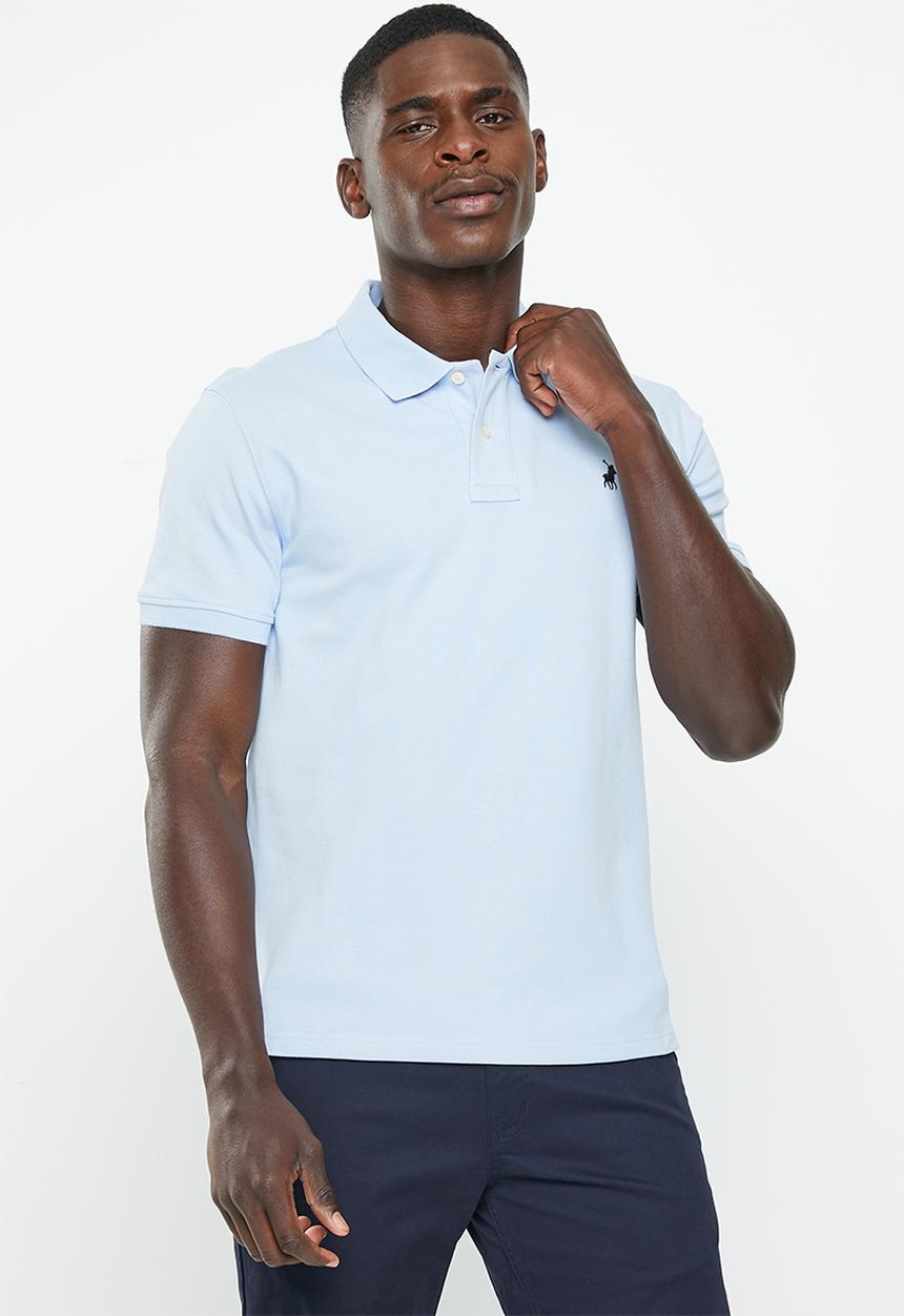 POLO - Mens pique short sleeve golfer - light blue