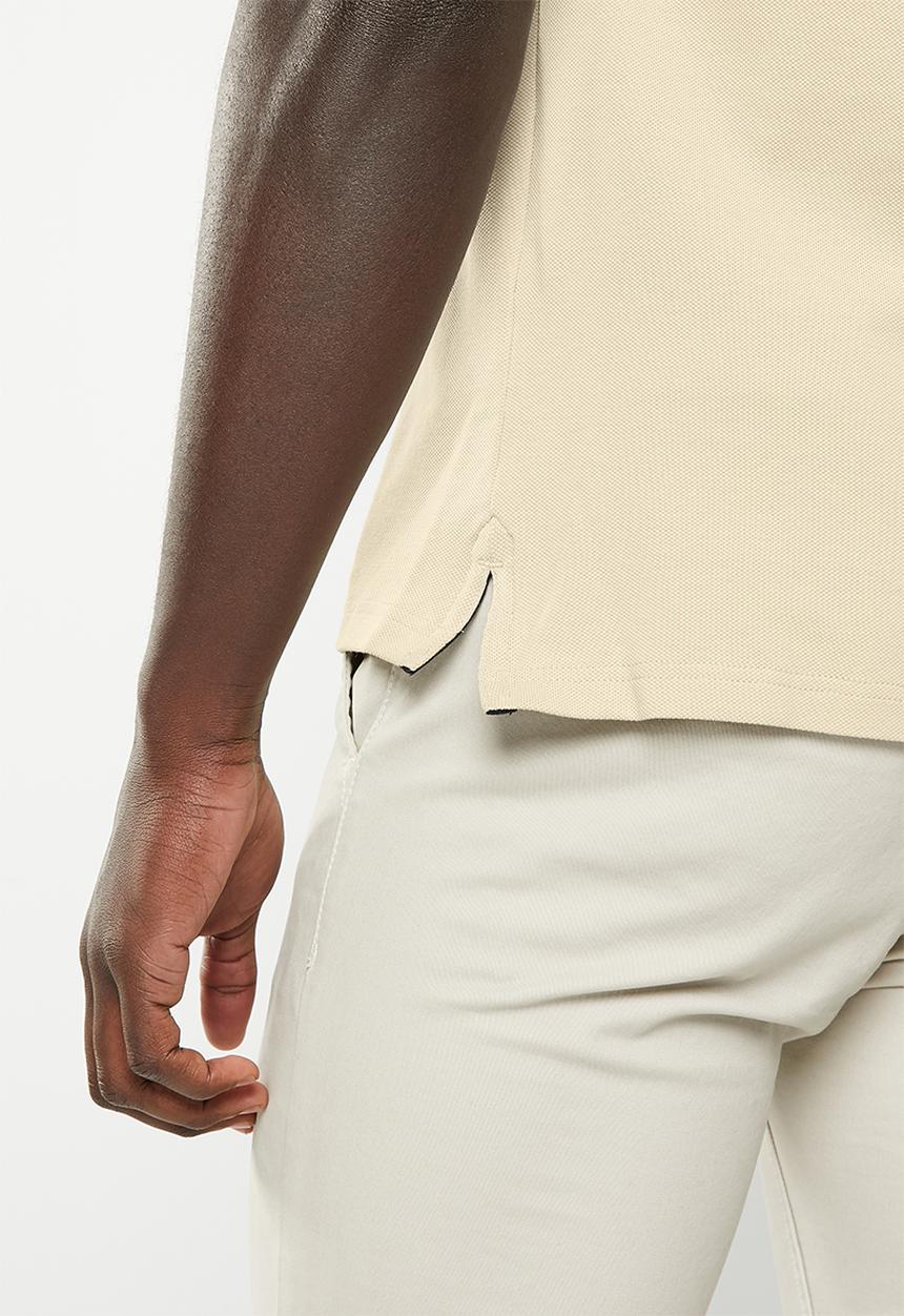 POLO - Mens pique short sleeve golfer - stone