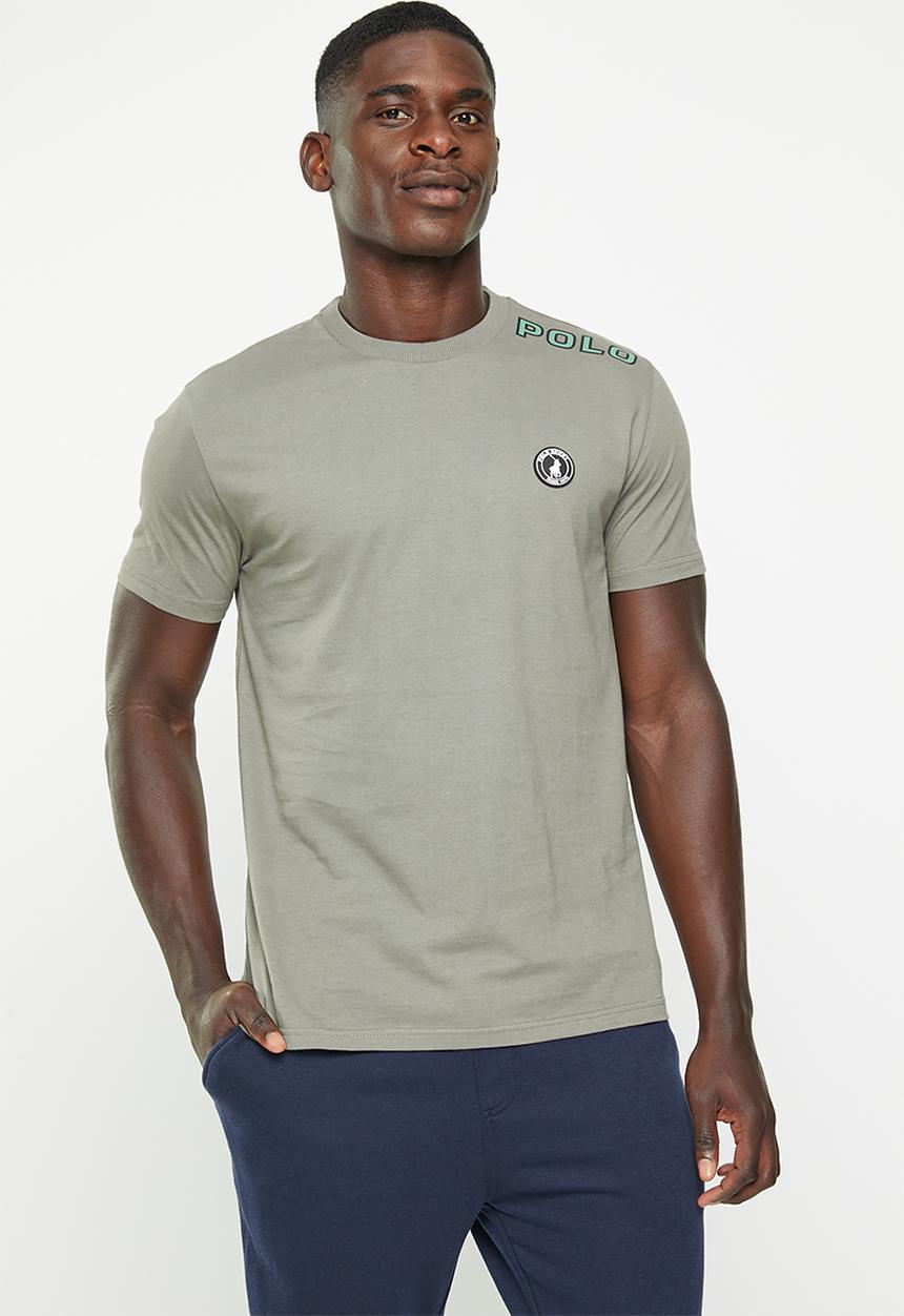 POLO - Men sport short sleeve shoulder print tee - charcoal