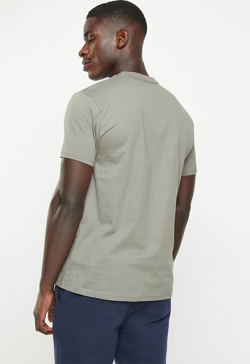 POLO - Men sport short sleeve shoulder print tee - charcoal
