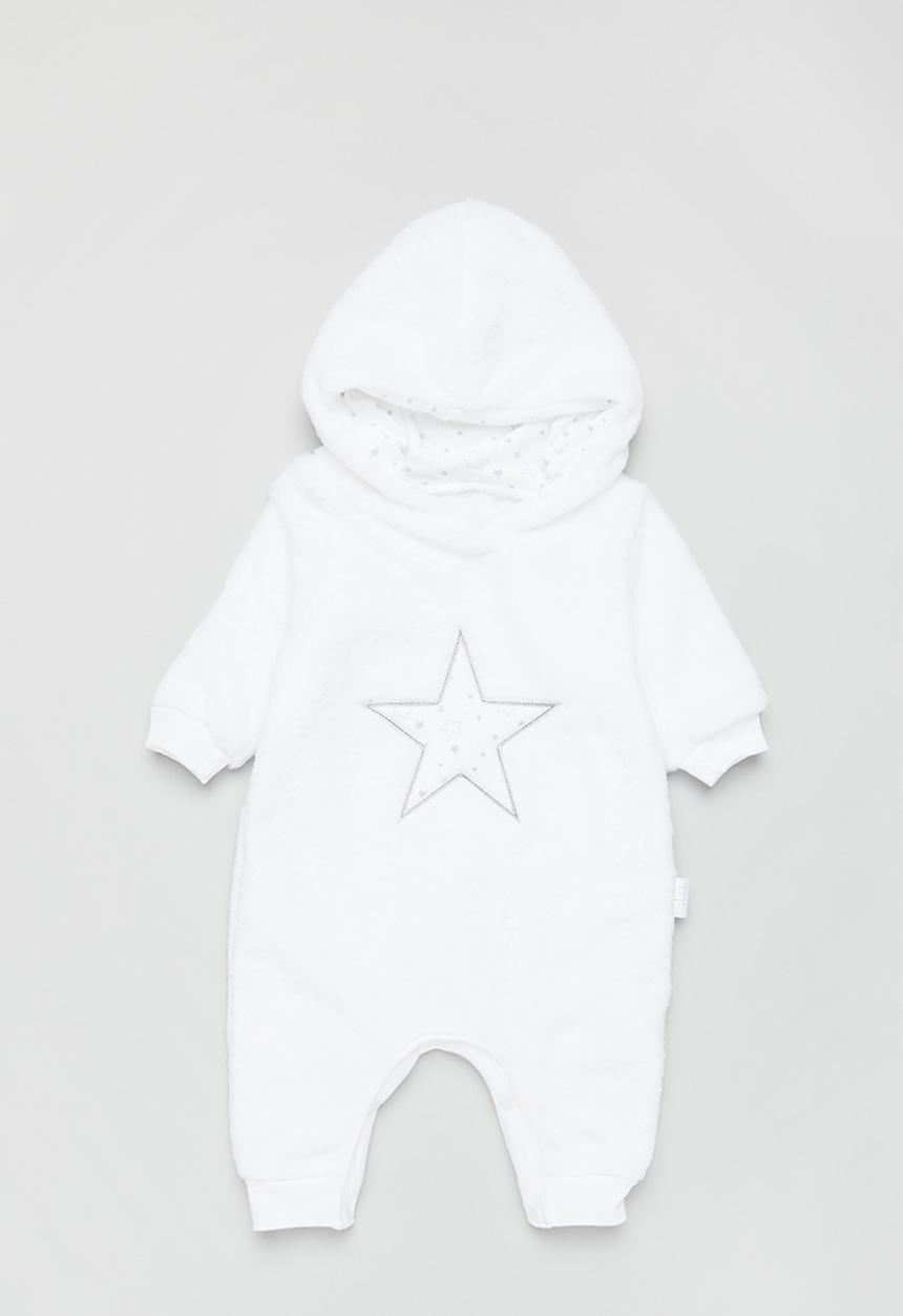Little Lumps - Fluffy star babygro - white