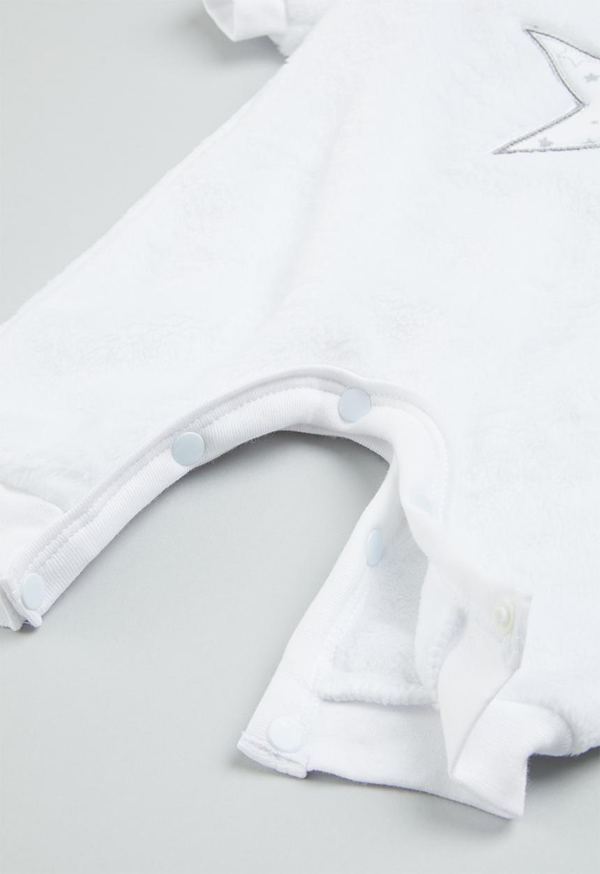 Little Lumps - Fluffy star babygro - white
