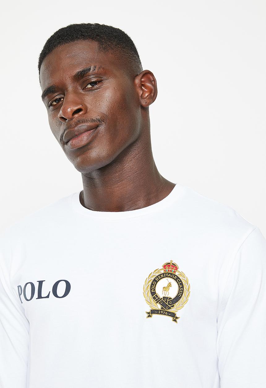 POLO - Mens equestrian long sleeve tee - white