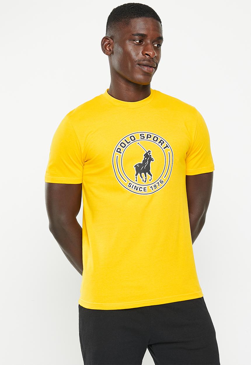 POLO - Men sport block logo short sleeve tee - mustard 