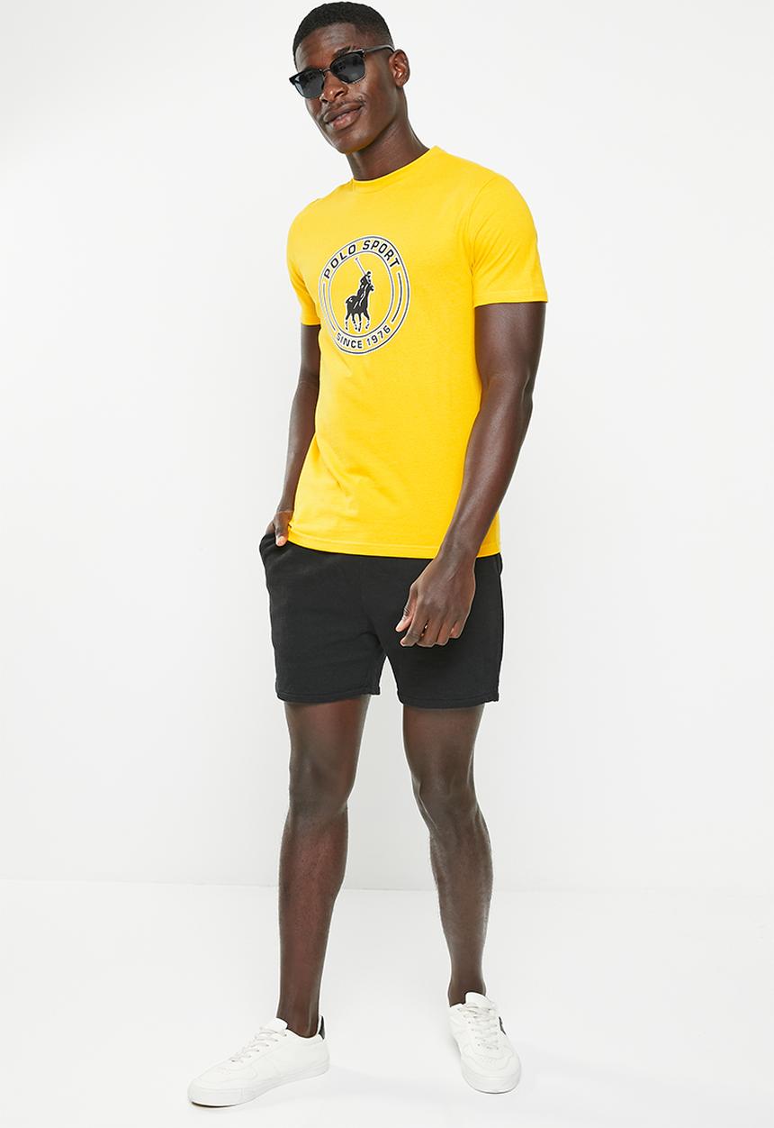 POLO - Men sport block logo short sleeve tee - mustard 