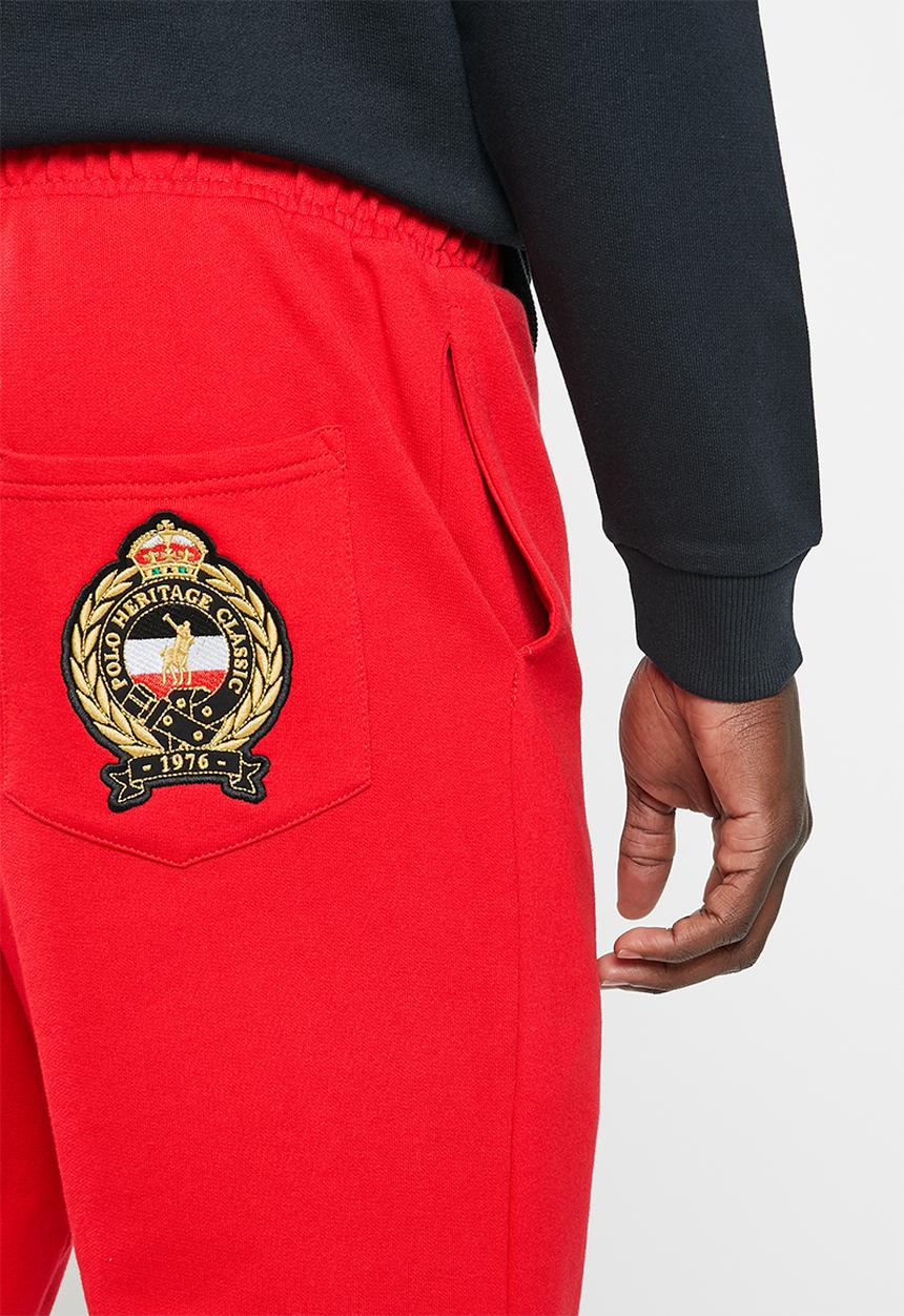 POLO - Mens crest logo jogger - red