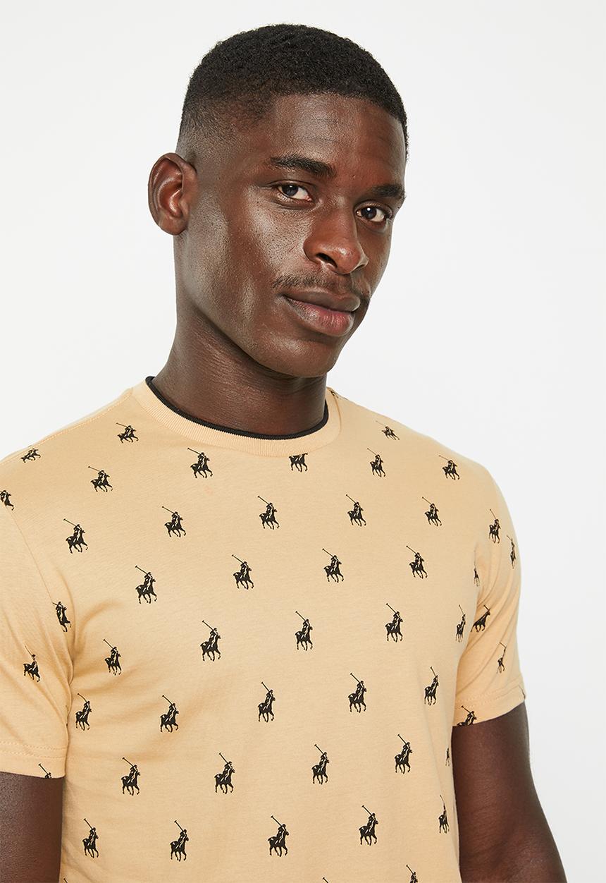 POLO - Mens monogram short sleeve tee - stone