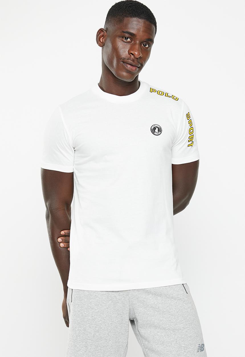 POLO - Men sport short sleeve shoulder print tee - white 