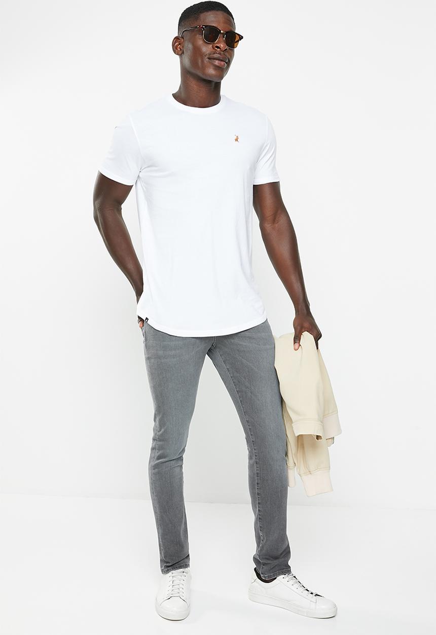 POLO - Mens pjc overdyed short sleeve tee - white 