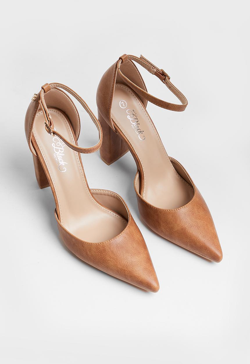 Miss Black - Criss 3 ankle strap heel - tan