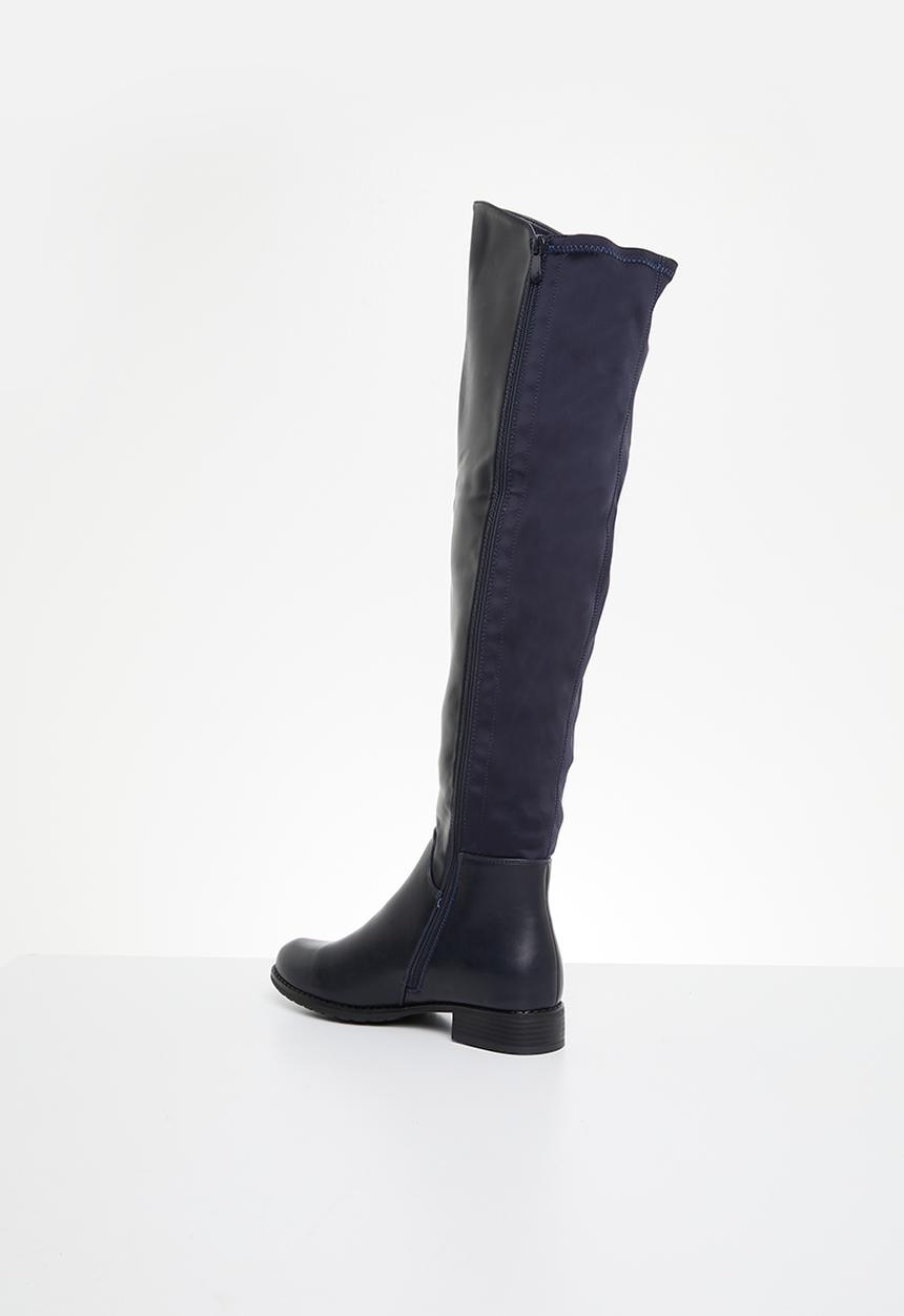 Miss Black - Hadar7 over the knee boot - navy