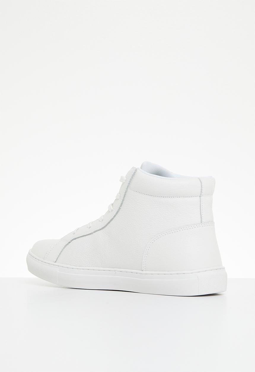 POLO - Basic high top leather sneaker - white