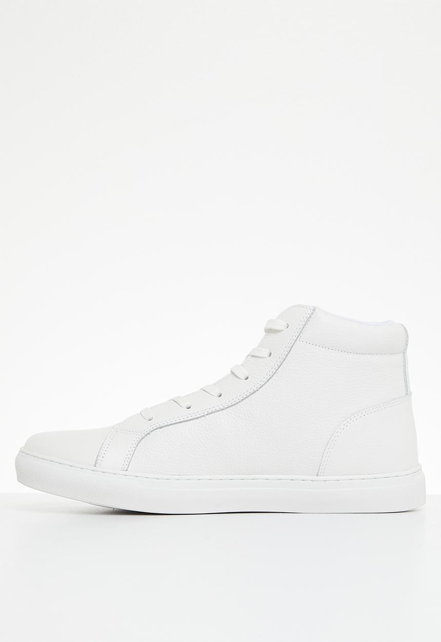 POLO - Basic high top leather sneaker - white