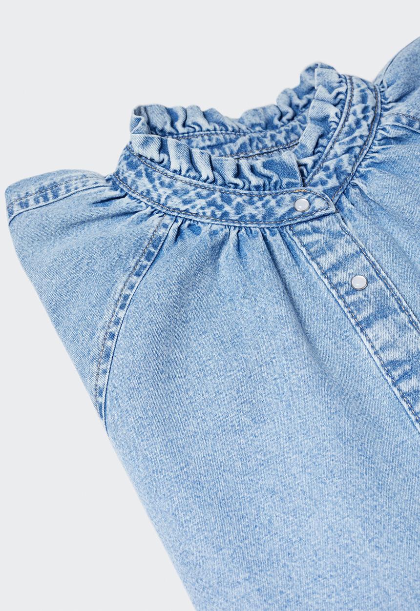 MANGO - Shirt bilma - open blue