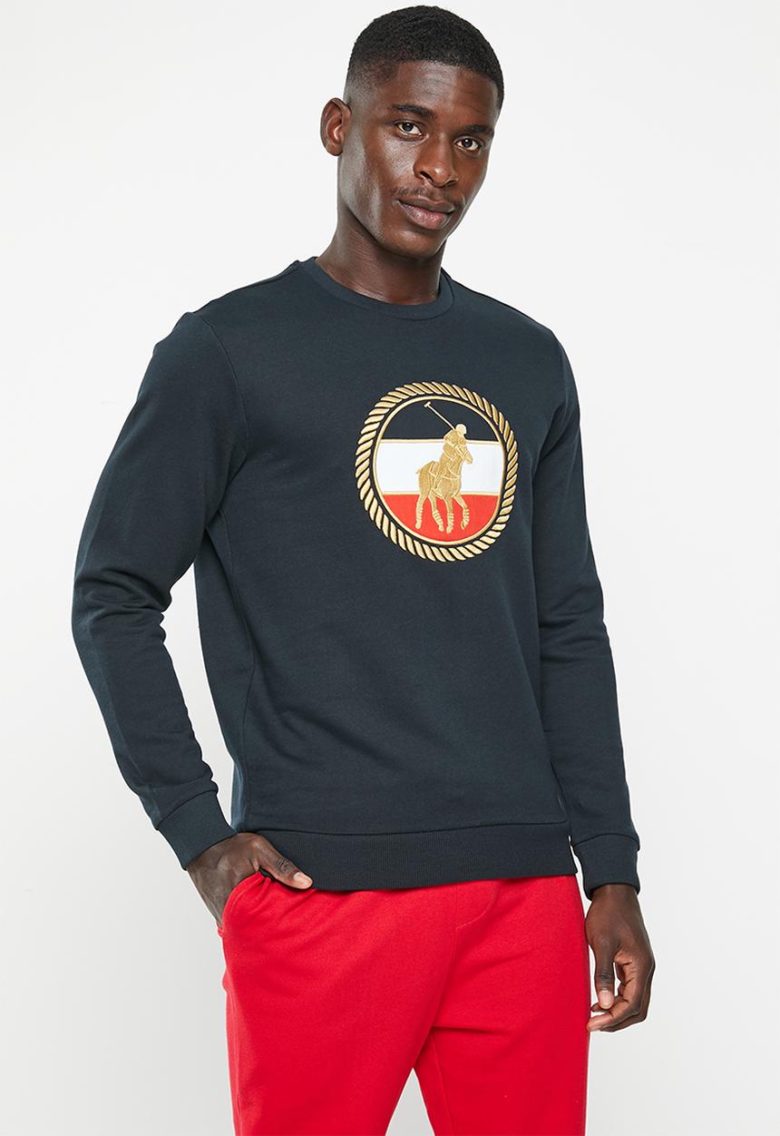 POLO - Mens crest logo sweater - navy