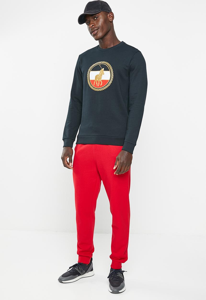 POLO - Mens crest logo sweater - navy