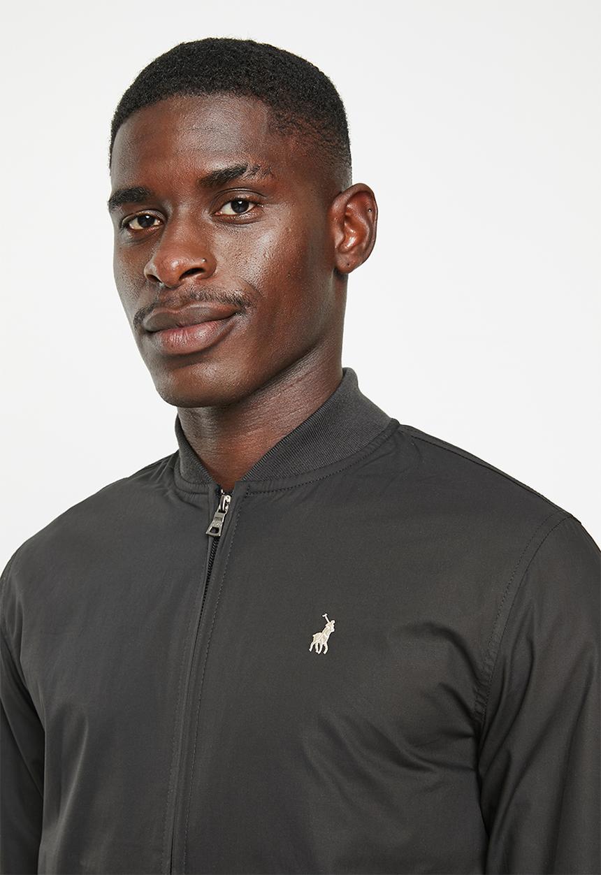 POLO - Mens ribbed cotton harrington jacket - black 