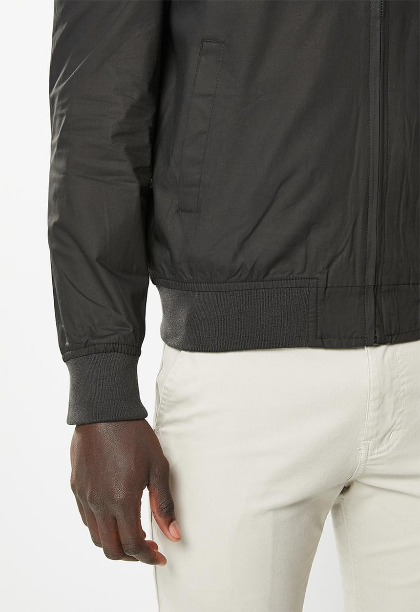 POLO - Mens ribbed cotton harrington jacket - black 