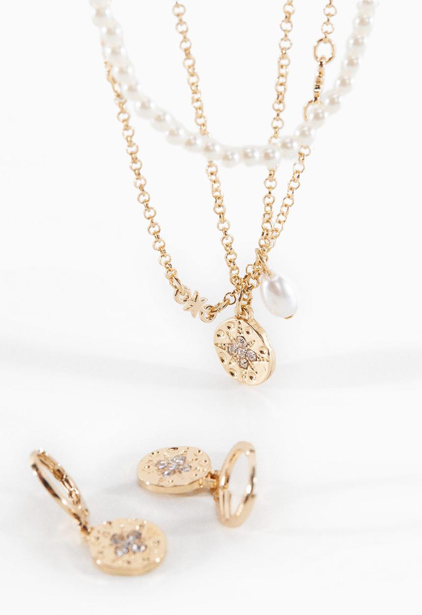 MANGO - Necklace perla - gold