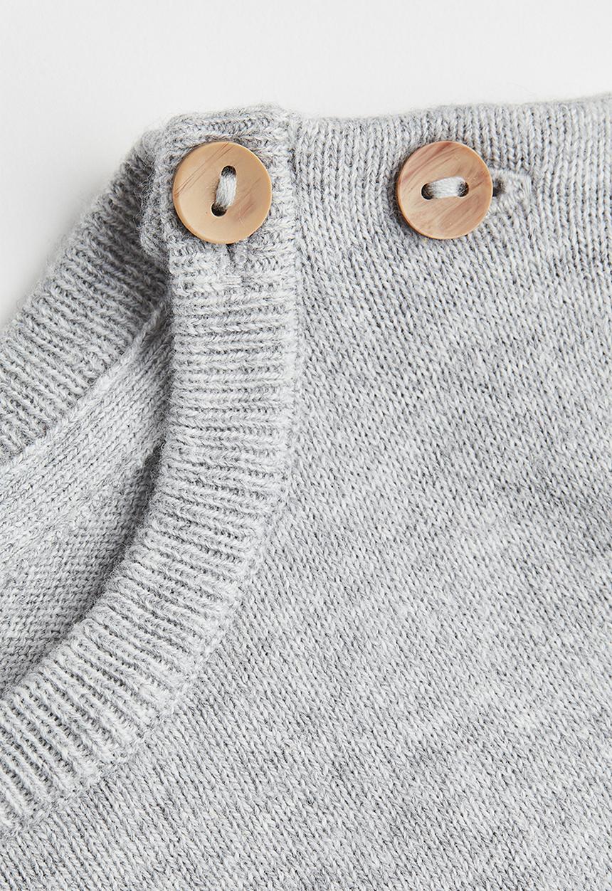 H&M - 2-Piece cotton set - light grey marl/bear