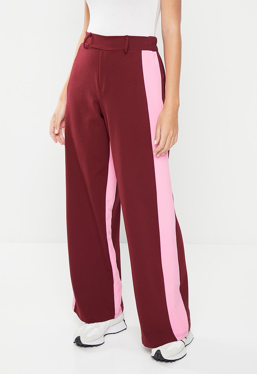 Me&B - Posh ponti pant - burgundy & pink