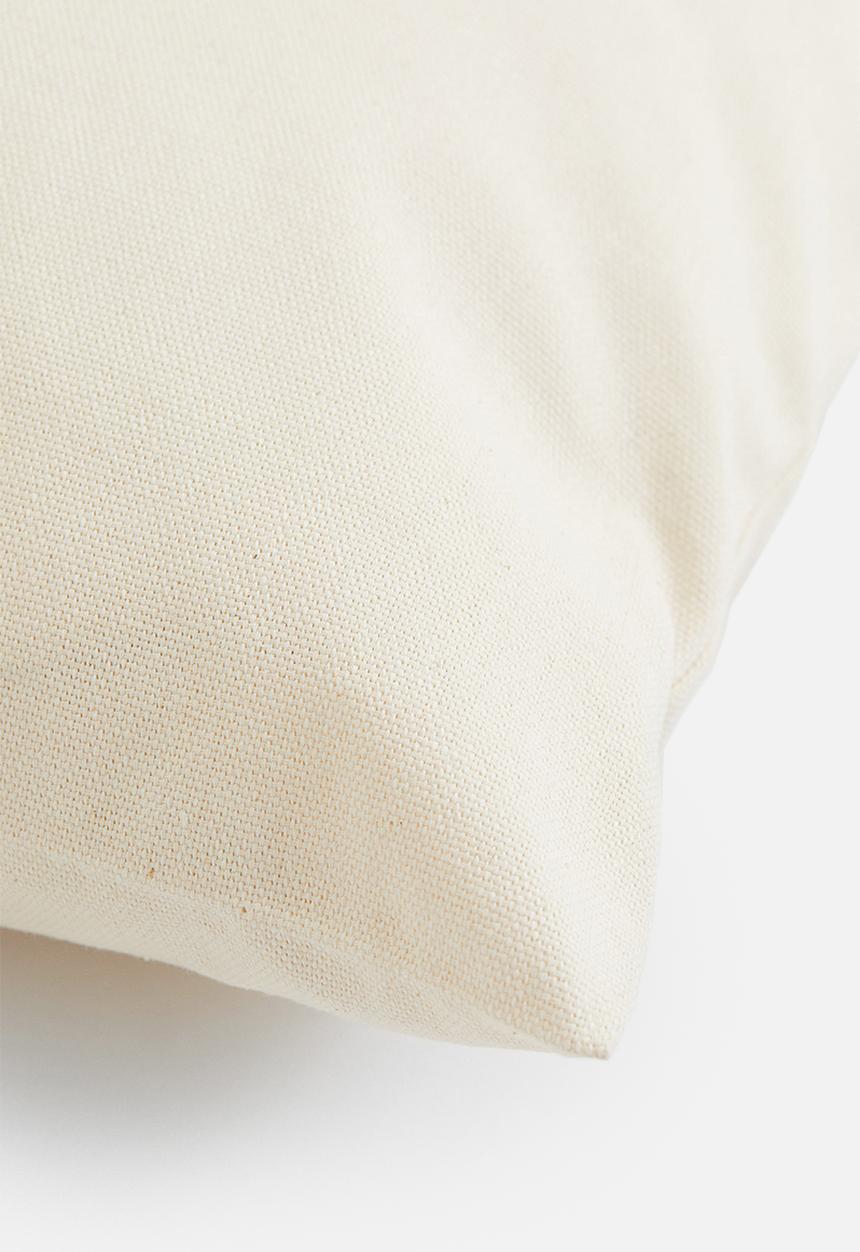H&M - Cotton canvas cushion cover - white
