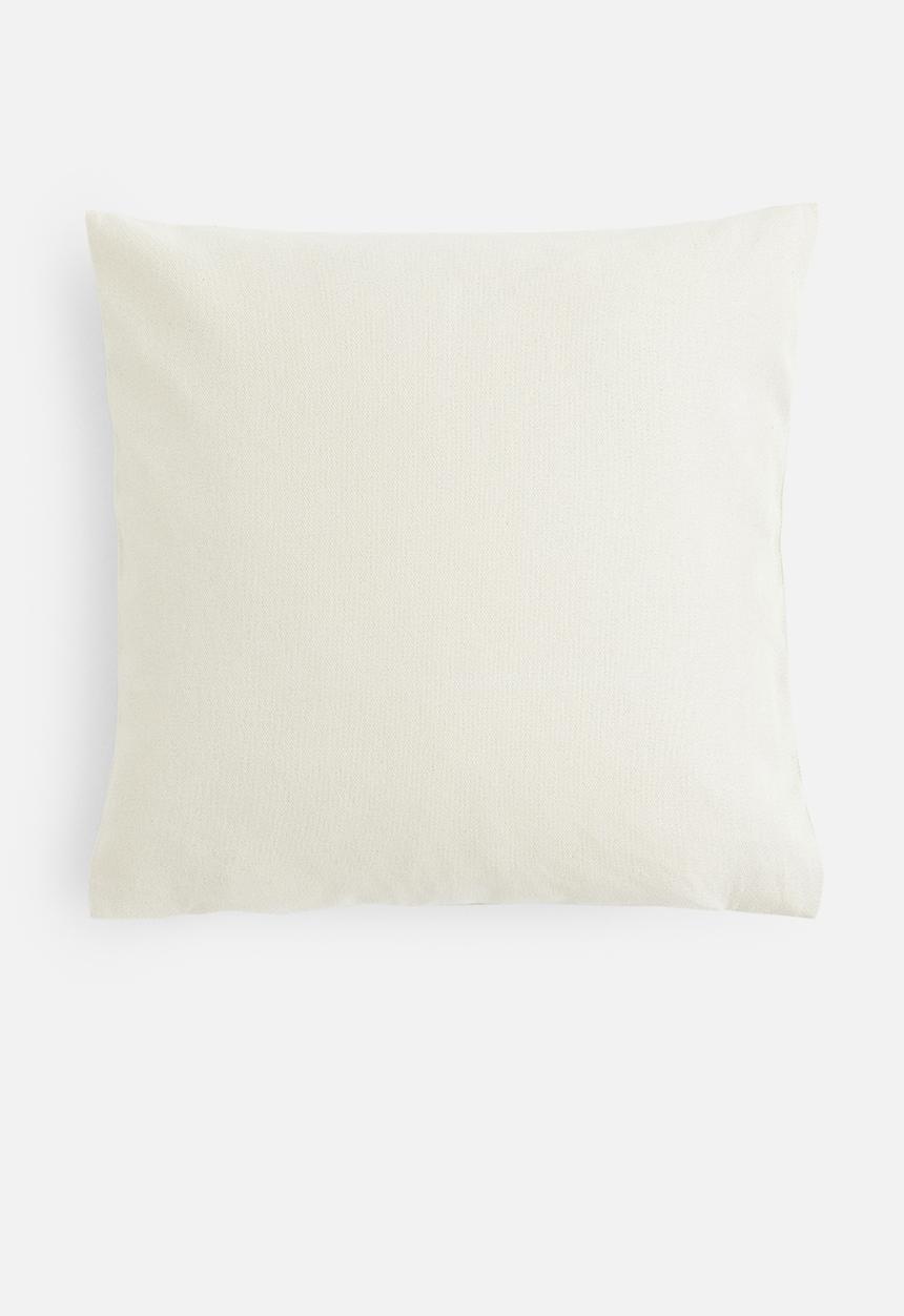 H&M - Cotton canvas cushion cover - white