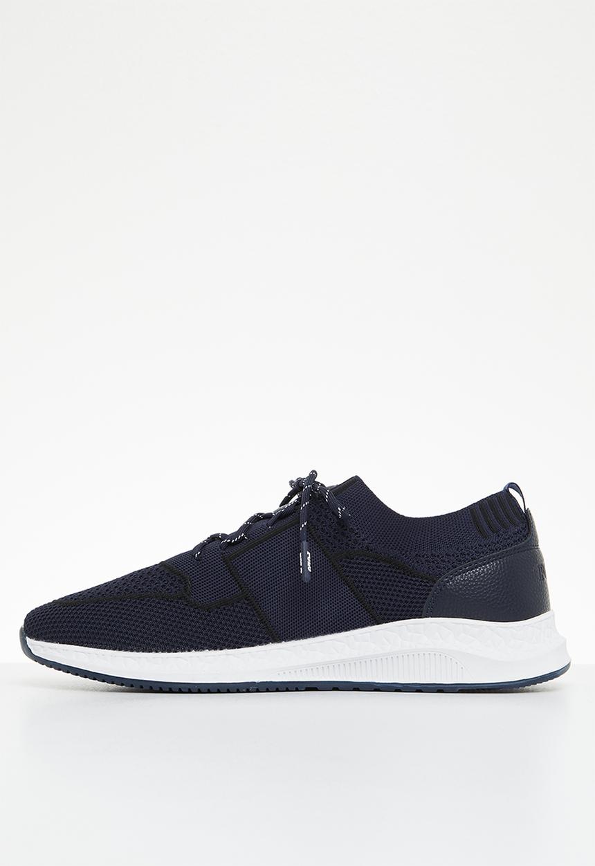 POLO - Side flash knit sneaker - navy