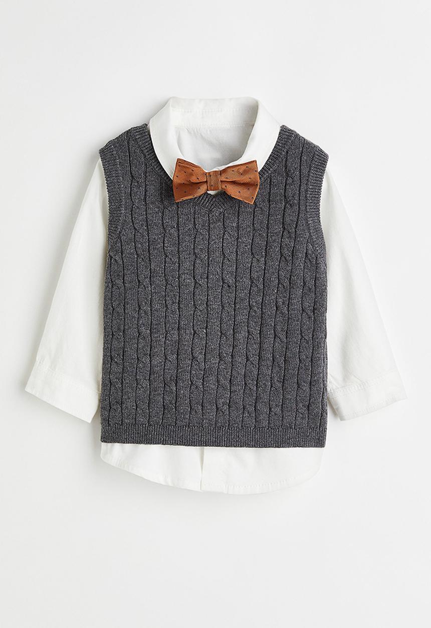 H&M - 3-Piece set - dark grey/white