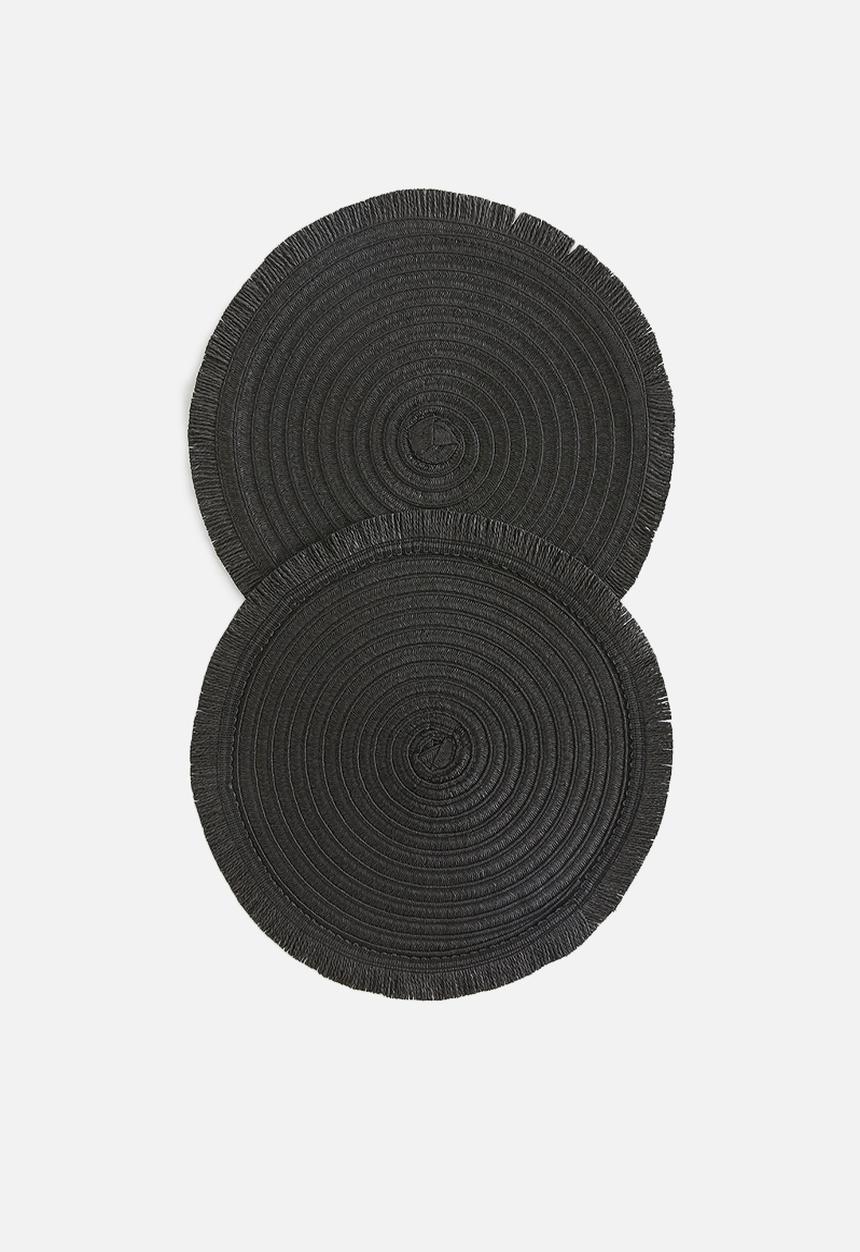 H&M - 2-pack round place mats - black