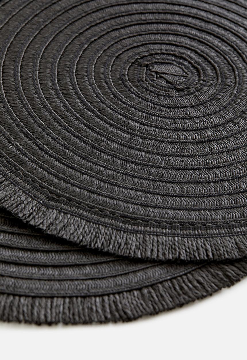 H&M - 2-pack round place mats - black