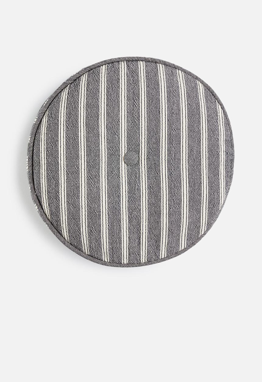H&M - Round seat cushion - dark grey/striped