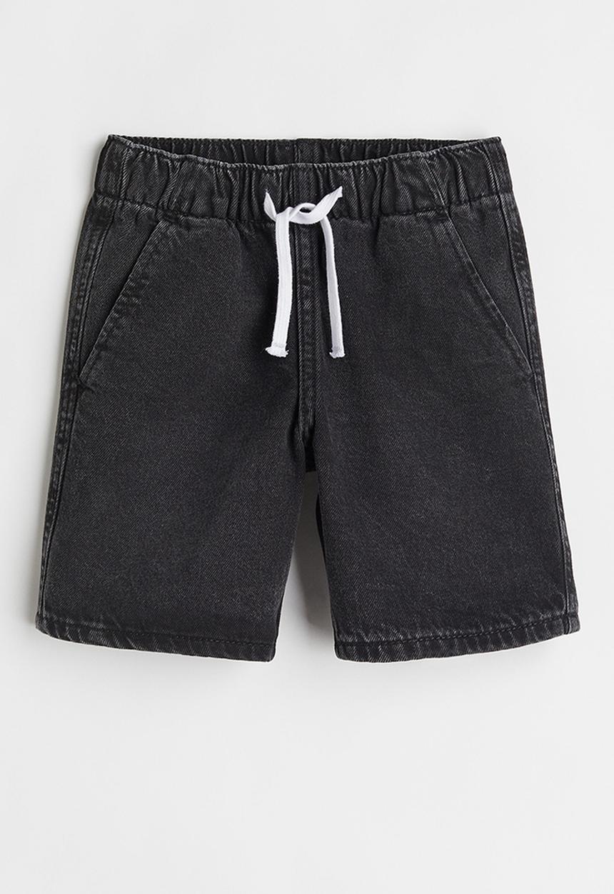 H&M - Cotton denim pull-on shorts - dark grey