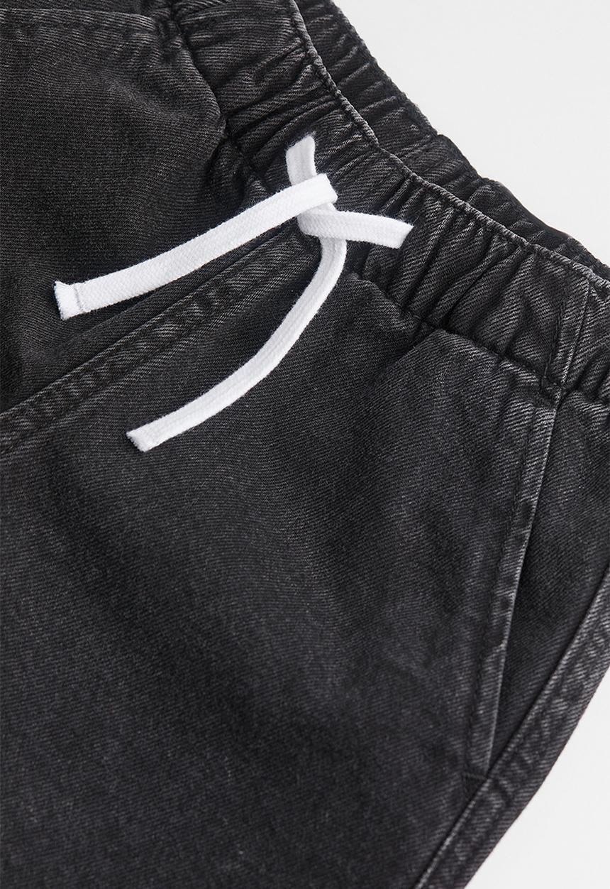 H&M - Cotton denim pull-on shorts - dark grey